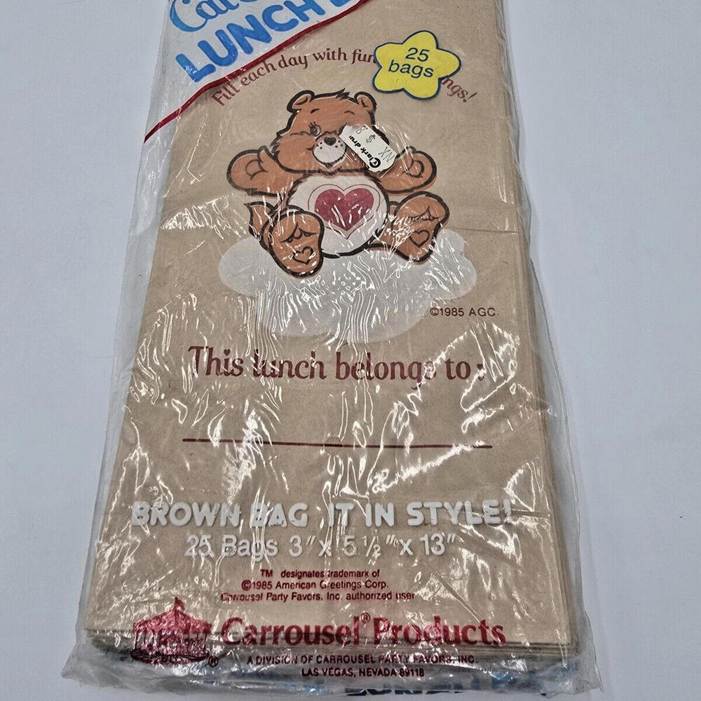 1985 Care Bear Lunch Bags Carousel Products American Greeting Corporation 25... - Picture 2 of 6
